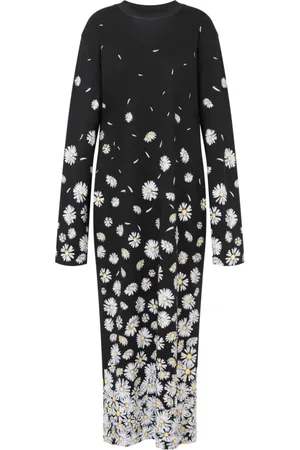 Moschino Kjole, Dame, Sort, XS, Bomuld, Blomstret Maxi Kjole