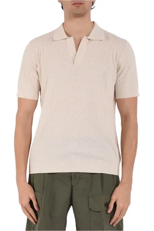 Paolo Pecora Top, Herre, , 2XL, Bomuld, Ribbet V-hals Strikket Polo Skjorte