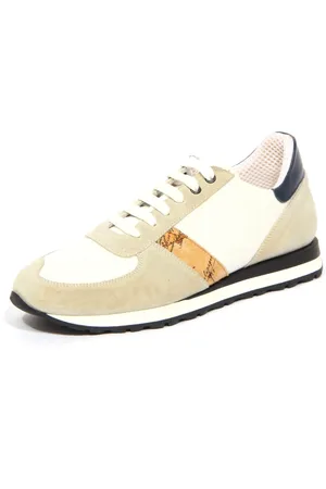 ALVIERO MARTINI 1A CLASSE Sko, Herre, Hvid, 40 EU, Vintage Effekt Sko i Hvid/Beige/Blå