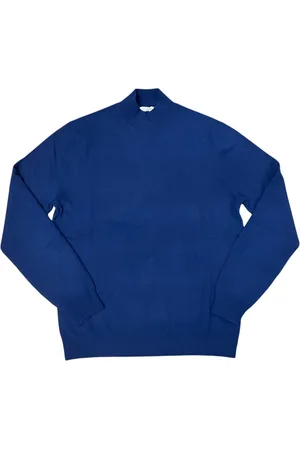 Malo Strik, Herre, Blå, XL, Uld, Blåt blækuldskashmir-sweater
