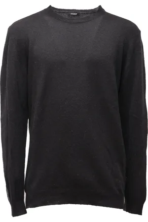 OFFICINA 36 Strik, Herre, Sort, 2XL, Uld, Italiensk Uldtrøje Grå
