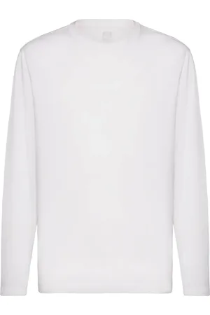 Boggi Milano Top, Herre, Hvid, L, Bomuld, Langærmet Pima-bomuld Jersey T-shirt