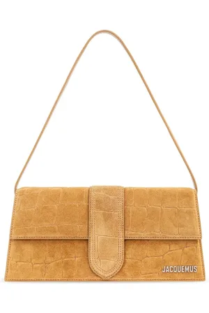 Jacquemus Taske, Dame, Brun, ONE SIZE, Uld, Brun Krokodilleskuldertaske med Foldover