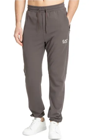 EA7 Bukser, Herre, Brun, M, Bomuld, Elastisk Talje Sweatpants med Snøre