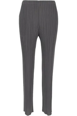 Issey Miyake Bukser, Dame, Grå, XL, Slim-fit Bukser