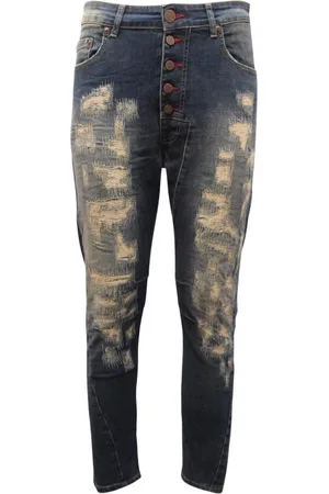 GIANNI LUPO Jeans, Herre, Blå, W28, Denim, Denim Bukser Rambo Stil Lavet i Italien