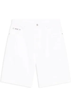 Moschino Shorts, Herre, Hvid, L, Bomuld, Hvide bomuldsshorts med bæltestropper