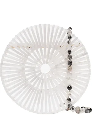 Cult Gaia Taske, Dame, Hvid, ONE SIZE, Uld, Cirkulær Perle Skuldertaske