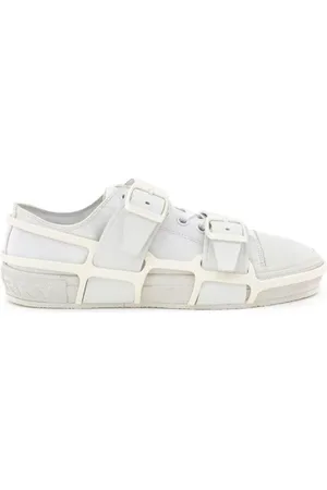 Burberry Sko, Herre, Hvid, 43 EU, Bomuld, Hvid Bomuld BuckleStrap Sneaker