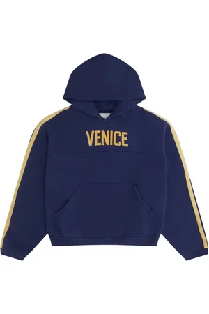 ERL Sweathshirts & Hoodies, Herre, Blå, L, Uld, Navy Hættetrøje med Lomme