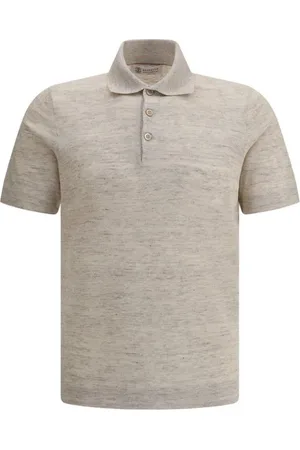 Brunello Cucinelli Top, Herre, , 3XL, Linned, Ribbet Krave Linned Polo Skjorte