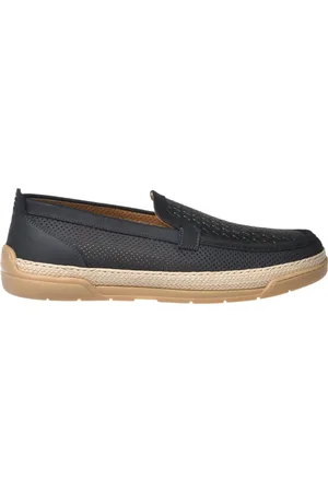 BALDININI Sko, Herre, Blå, 42 1/2 EU, Tyl, Loafer in perforated nubuck and weave print