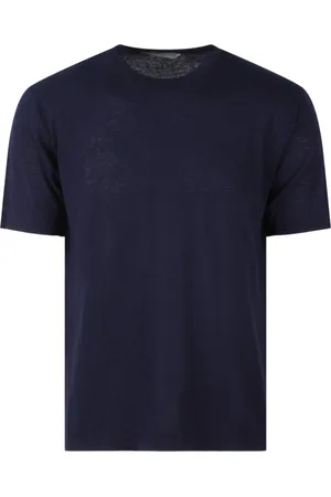 LOW BRAND Top, Herre, Blå, L, Bomuld, Kæmmet Bomuld Crewneck T-shirt