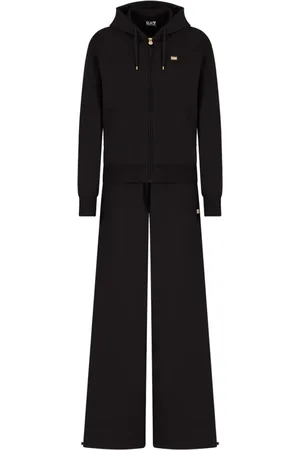 EA7 Sport, Dame, Sort, XL, Bomuld, Sort sporty tracksuit sæt
