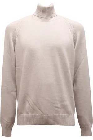 Paolo Pecora Strik, Herre, Grå, XL, Turtleneck Sweater i Isblå