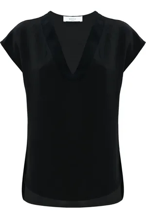 Kocca Bluser & Skjorter, Dame, Sort, M, Elegant V-Neck Blouse