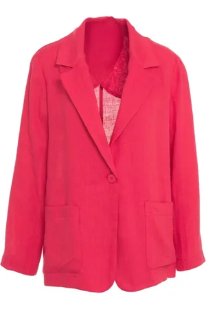 Kaos Jakke, Dame, Lyserød, L, Linned, Rød Linned Blazer Med Revers