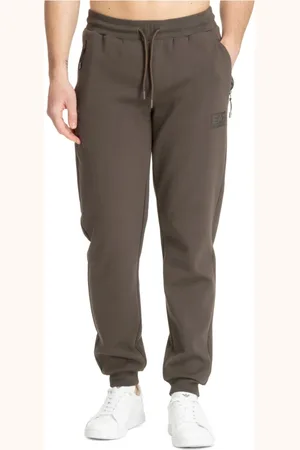 EA7 Bukser, Herre, Brun, M, Bomuld, Sporty Joggers med Mange Lommer