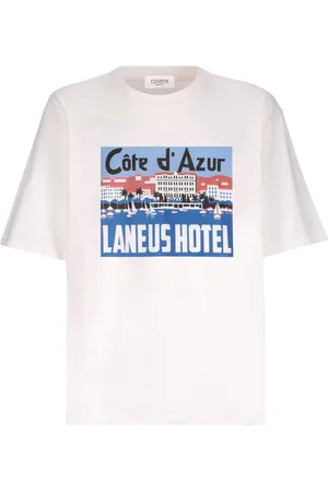 LANEUS Top, Dame, Hvid, L, Bomuld, Jersey t-shirt logo