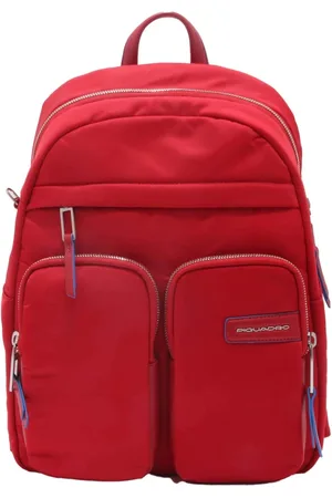 Piquadro Taske, Dame, Rød, ONE SIZE, Læder, Urban stil nylon taske med læderdetaljer