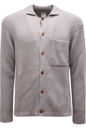 ELEVENTY Strik, Herre, Grå, M, Uld, Uld Cardigan Sweater Produceret i Italien