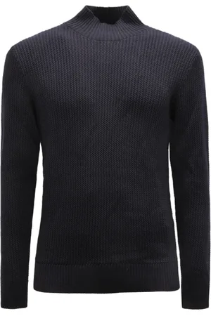 Paolo Pecora Strik, Herre, Blå, S, Uld, Uld Sweater Lupetto Stil Model