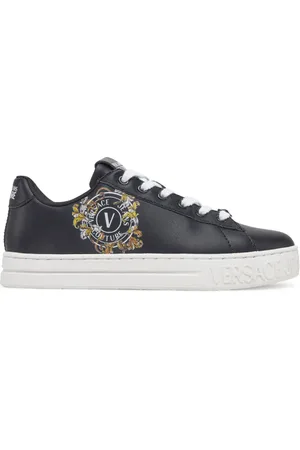 VERSACE Sko, Dame, Sort, 41 EU, Læder, Barok Emblem Sneakers i Sort