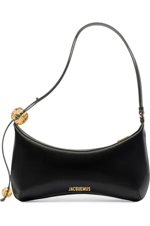 Jacquemus Taske, Dame, Sort, ONE SIZE, Uld, Sort Skuldertaske med Top Lynlås
