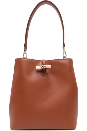 Longchamp Taske, Dame, Brun, ONE SIZE, Uld, Brun Foliage Skuldertaske med Toggle