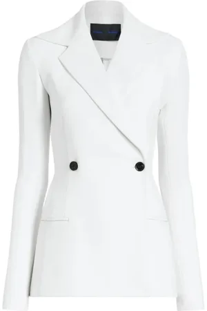 Proenza Schouler Jakke, Dame, Hvid, XS, Stræk Marinejakke i Suiting