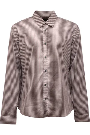 Gucci Skjorte, Herre, Brun, XL, Slim Fit Italiensk Skjorte med Automatiske Knapper