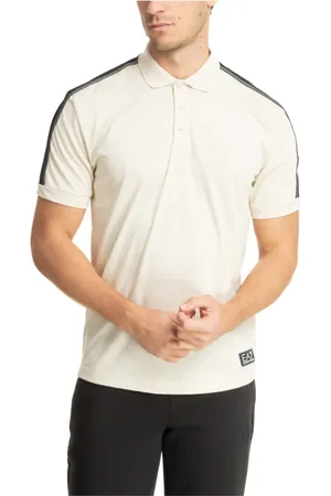 EA7 Top, Herre, , M, Bomuld, Ensfarvet Polo Shirt med 3 Knapper