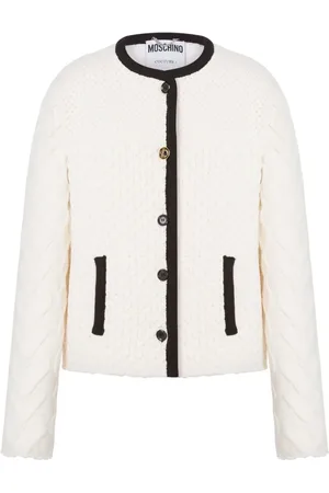 Moschino Strik, Dame, , XS, Bomuld, Kontrasttrimjakke