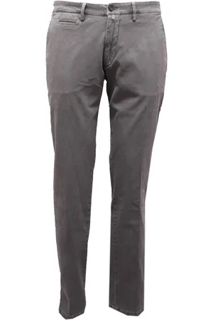 Briglia 1949 Bukser, Herre, Grå, 2XL, Bomuld, Slim Fit Grå Tekstureret Bomuldsbukser