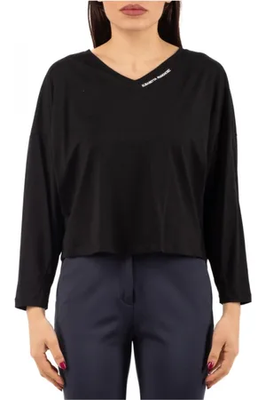 Elisabetta Franchi Bluser & Skjorter, Dame, Sort, XS, Elegant Strik Top