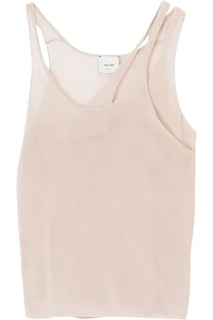 ALYSI Top, Dame, , M, Bomuld, Dobbelt Krave Mesh Bomuld Top