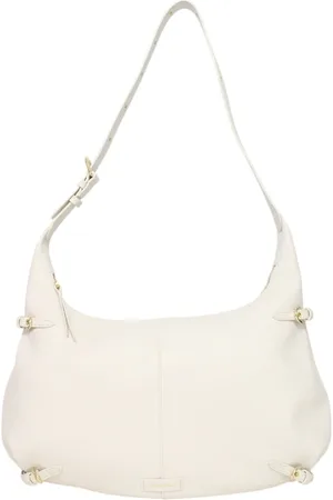 Coccinelle Taske, Dame, Hvid, ONE SIZE, Uld, Læder skuldertaske med frontlogo