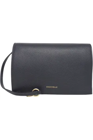 Coccinelle Taske, Dame, Blå, ONE SIZE, Uld, Læder Dame Skuldertaske med Frontlogo