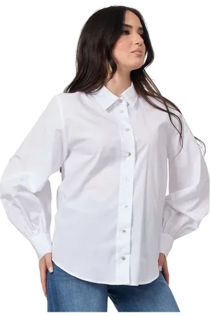 iBlues Bluser & Skjorter, Dame, Hvid, M, Bomuld, Hvid Bomuld Poplin Skjorte