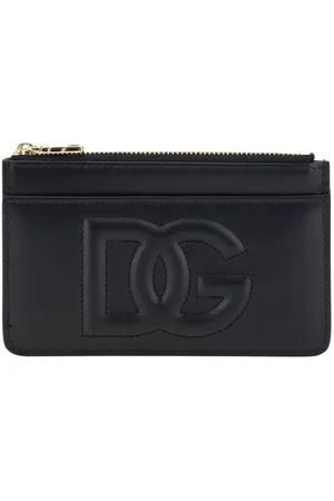 Dolce & Gabbana Tilbehør, Dame, Sort, ONE SIZE, Læder, Præget Læderkortholder