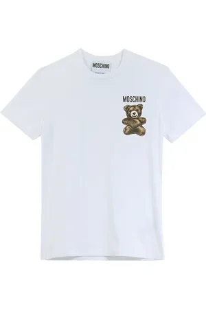Moschino Top, Herre, Hvid, XL, Bomuld, Adrian Mini Bear Hvid Bomuld T-shirt