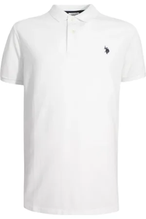 U.S. Polo Assn. Top, Herre, Hvid, M, Bomuld, Bomuldspolo med knappet krave