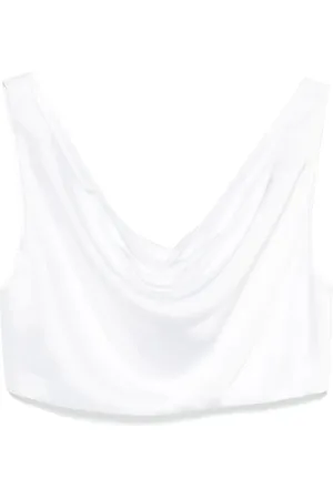 Norma Kamali Top, Dame, Hvid, M, Maria Cropped Top