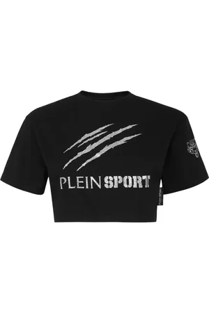Philipp Plein Top, Dame, Sort, L, Bomuld, Sort Kort Logo Top