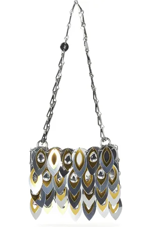 Paco rabanne Taske, Dame, Flerfarvet, ONE SIZE, Uld, Guld Skuldertaske med Blad Pailletter