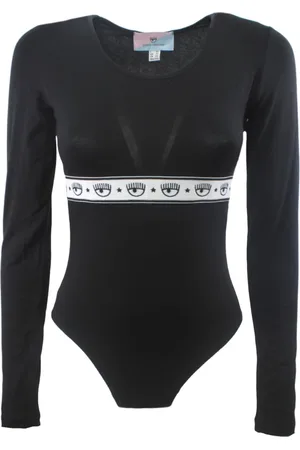 Chiara Ferragni Top, Dame, Sort, 2XS, Bomuld, Langærmet bomuld body