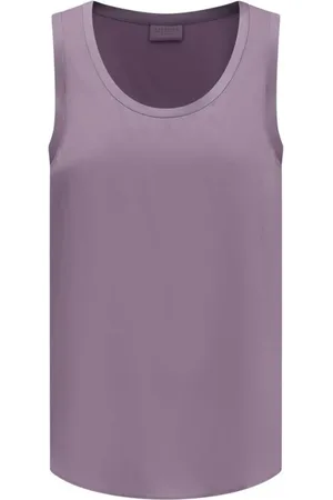 Brunello Cucinelli Top, Dame, Lilla, M, Uld, Silke Dyb V-udskæring Top