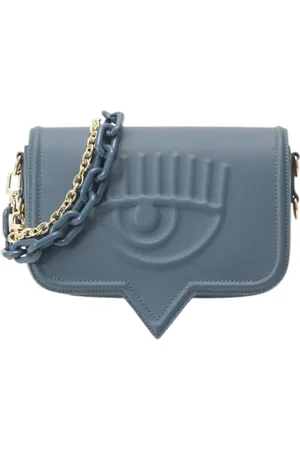 Chiara Ferragni Taske, Dame, Grå, ONE SIZE, Læder, Eco-læder Crossbody Taske med Logo