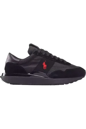 Ralph Lauren Sko, Herre, Sort, 46 EU, Læder, Sorte sneakers Train 89 med logo