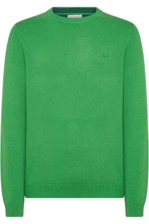 sun68 Strik, Herre, Grøn, S, Uld, Langærmet uldblandet sweatshirt